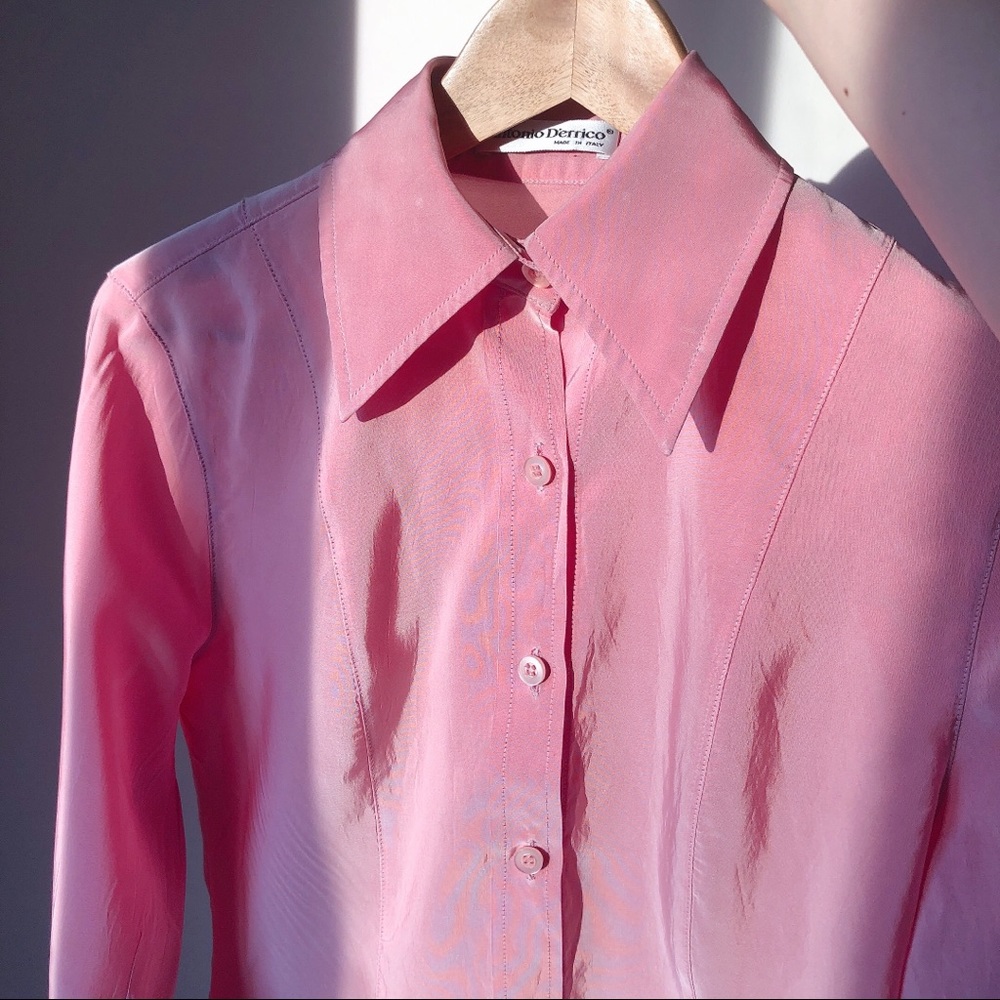 Vintage Antonio D’errico pink button down shirt - Picture 1 of 8